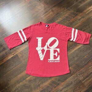 Love Chicago Jersey Top - MV Sport- Heather Red - Size S
